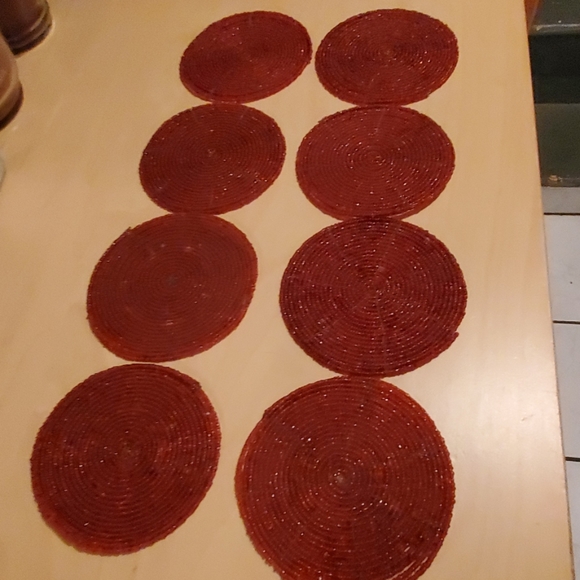 🆕️ Handmade Beaded Red Coasters set - Picture 3 of 3